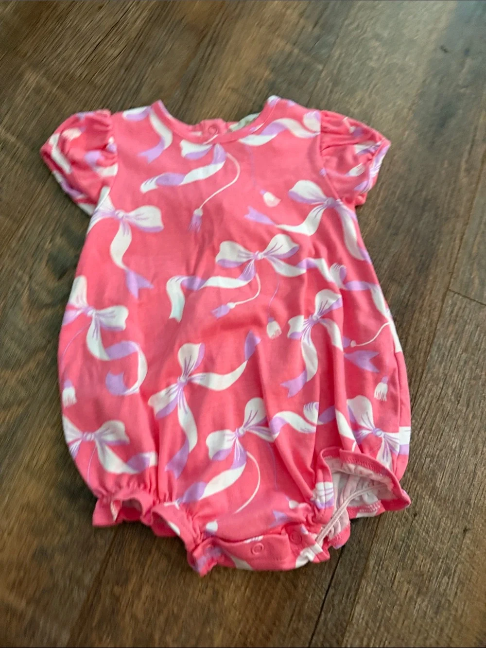 The Beaufort Bonnet Company Pink Bow-Print Baby One-Piece